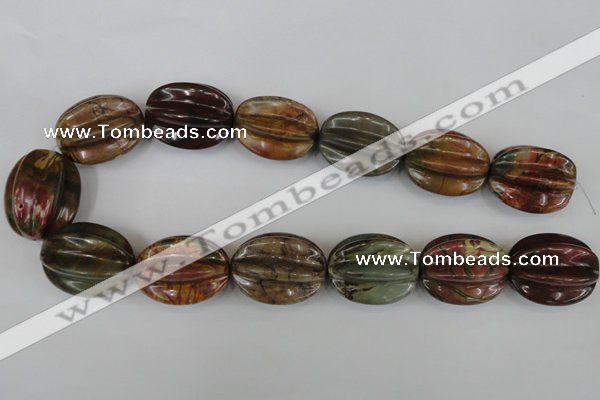 CPJ373 15.5 inches 25*32mm starfruit picasso jasper gemstone beads