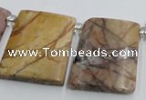 CPJ377 Top drilled 22*26mm trapezoid picasso jasper beads