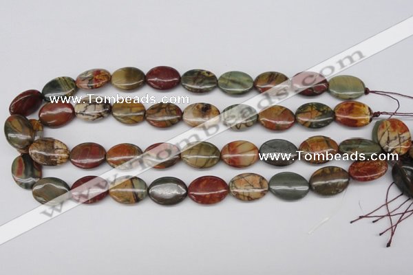 CPJ403 15 inches 13*18mm oval picasso jasper gemstone beads