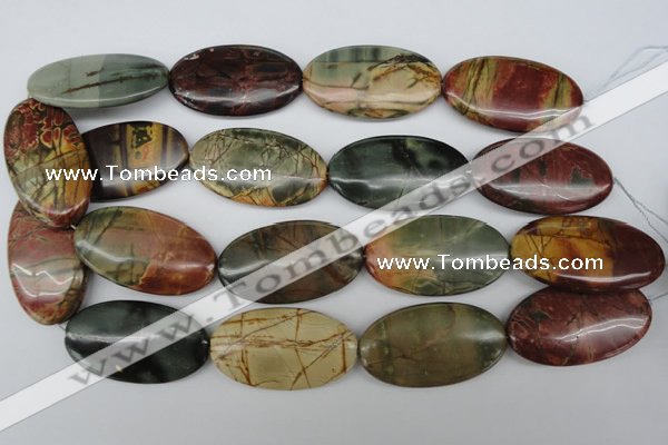 CPJ408 15 inches 25*45mm oval picasso jasper gemstone beads