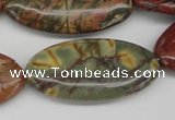 CPJ410 15 inches 20*40mm marquise picasso jasper gemstone beads