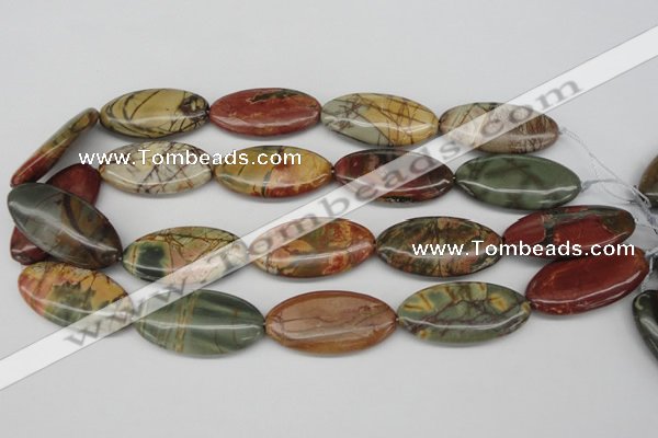 CPJ410 15 inches 20*40mm marquise picasso jasper gemstone beads