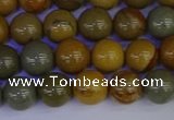 CPJ452 15.5 inches 8mm round wildhorse picture jasper beads