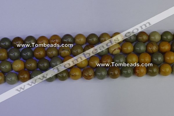 CPJ455 15.5 inches 14mm round wildhorse picture jasper beads