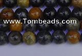 CPJ471 15.5 inches 6mm round black picasso jasper beads wholesale