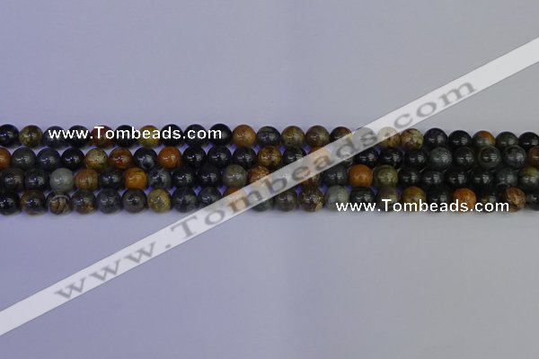 CPJ471 15.5 inches 6mm round black picasso jasper beads wholesale