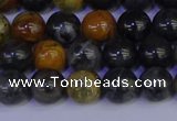 CPJ472 15.5 inches 8mm round black picasso jasper beads wholesale