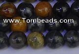 CPJ473 15.5 inches 10mm round black picasso jasper beads wholesale