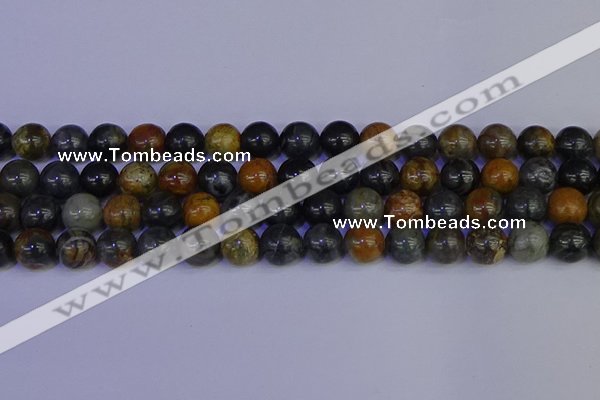 CPJ474 15.5 inches 12mm round black picasso jasper beads wholesale