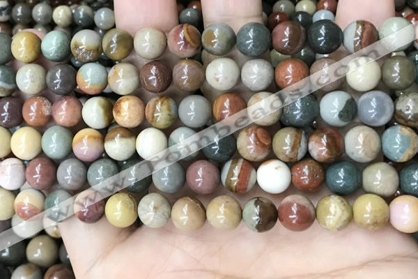 CPJ482 15.5 inches 8mm round polychrome jasper beads wholesale