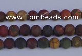 CPJ500 15.5 inches 4mm round matte picasso jasper beads wholeasle