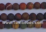 CPJ501 15.5 inches 6mm round matte picasso jasper beads wholesale