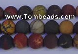 CPJ502 15.5 inches 8mm round matte picasso jasper beads wholesale