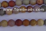 CPJ510 15.5 inches 4mm round matte polychrome jasper beads wholeasle