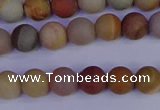 CPJ511 15.5 inches 6mm round matte polychrome jasper beads wholeasle