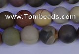 CPJ513 15.5 inches 10mm round matte polychrome jasper beads wholeasle