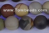 CPJ515 15.5 inches 14mm round matte polychrome jasper beads wholeasle