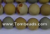 CPJ524 15.5 inches 12mm round matte wildhorse picture jasper beads