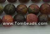 CPJ532 15.5 inches 8mm faceted round picasso jasper beads