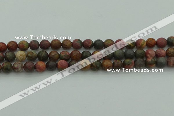 CPJ532 15.5 inches 8mm faceted round picasso jasper beads