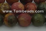 CPJ534 15.5 inches 12mm faceted round picasso jasper beads