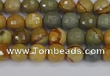CPJ541 15.5 inches 6mm faceted round wildhorse picture jasper beads
