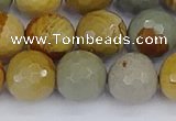 CPJ544 15.5 inches 12mm faceted round wildhorse picture jasper beads