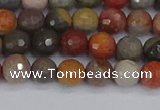 CPJ547 15.5 inches 6mm faceted round polychrome jasper beads