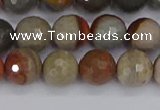 CPJ548 15.5 inches 8mm faceted round polychrome jasper beads