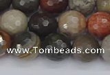 CPJ549 15.5 inches 10mm faceted round polychrome jasper beads