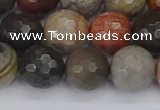 CPJ550 15.5 inches 12mm faceted round polychrome jasper beads