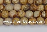 CPJ556 15.5 inches 6mm faceted round picture jasper beads