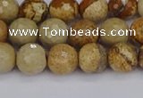 CPJ557 15.5 inches 8mm faceted round picture jasper beads