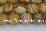 CPJ558 15.5 inches 10mm faceted round picture jasper beads