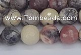 CPJ612 15.5 inches 8mm faceted round purple striped jasper beads