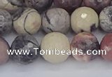 CPJ613 15.5 inches 10mm faceted round purple striped jasper beads