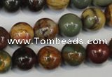 CPJ63 15.5 inches 12mm round picasso jasper gemstone beads