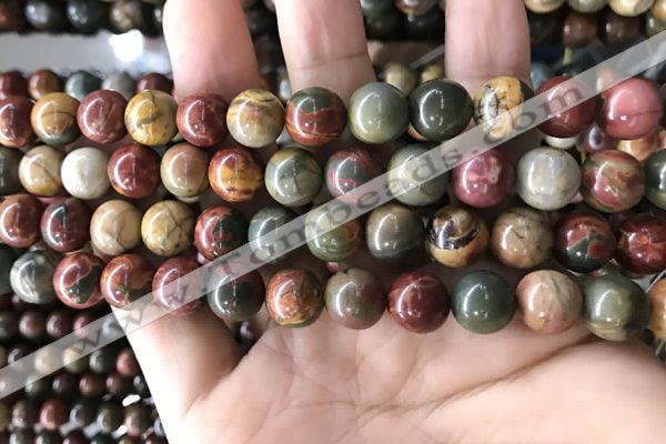 CPJ636 15.5 inches 10mm round picasso jasper beads wholesale