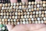 CPJ650 15.5 inches 4mm round matte picture jasper beads wholesale