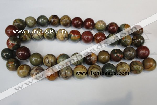 CPJ66 15.5 inches 18mm round picasso jasper gemstone beads