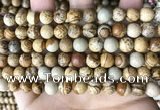 CPJ660 15.5 inches 8mm round picture jasper beads wholesale