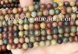 CPJ671 15.5 inches 6mm round picasso jasper beads wholesale