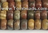 CPJ676 15.5 inches 2.5*4mm rondelle picasso jasper beads wholesale