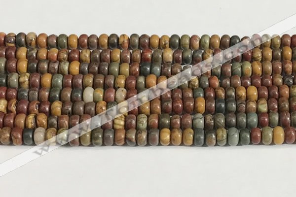 CPJ676 15.5 inches 2.5*4mm rondelle picasso jasper beads wholesale