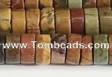 CPJ681 15.5 inches 3*6mm heishi picasso jasper beads wholesale