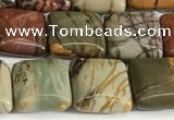 CPJ684 15.5 inches 8*8mm square picasso jasper beads wholesale