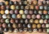 CPJ766 15 inches 8mm faceted round picasso jasper beads wholesale