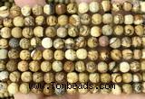 CPJ772 15 inches 6mm faceted round picture jasper beads wholesale