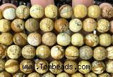 CPJ775 15 inches 12mm faceted round picture jasper beads wholesale