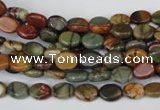 CPJ81 15.5 inches 6*8mm oval picasso jasper gemstone beads